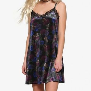 Roses and Moths Velvet Slip Dress